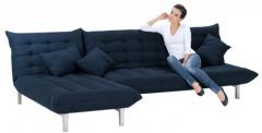 Furny L Shaped Sofa Bed in Dark Blue Colour