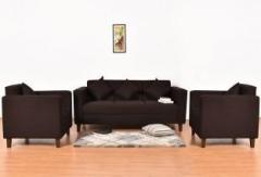 Furny Lleana Fabric 3 + 1 + 1 Brown Sofa Set