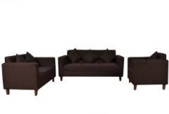 Furny Lleana Fabric 3 + 2 + 1 Brown Sofa Set
