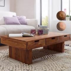 G Fine Furniture Solid Wood Rectangle Coffee Centre Table For Living Room With 3 Drawers Storage Solid Wood Coffee Table