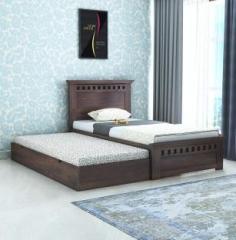 Ganpati Arts Armania Single Size Trundle Bed with 1 Extra Pullout Bed Storage Wooden Bed Solid Wood Single Drawer Bed