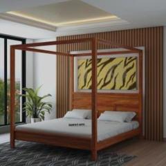 Ganpati Arts Sheesham Wood Queen Size Bed for Bedroom/Home/Hotel/Living Room Solid Wood Queen Bed