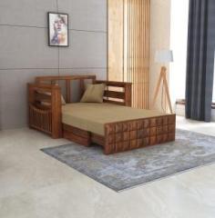 Ganpati Arts Solid Sheesham Wood Multipurpose Decorative for Bedroom 2 Seater Double Solid Wood Pull Out Sofa Cum Bed