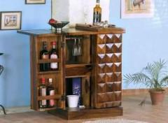 Ghroyal Sheesham Wood Bar Cabinet Wine Bottle and Storage Bar Rack Display Unit Solid Wood Bar Cabinet