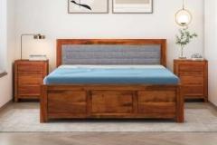 Glass Wood Furnitures Solid Wood King Bed