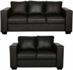 Gnanitha Leatherette 3 + 2 BLACK Sofa Set
