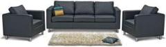 Godrej Interio Cabro Sofa Set Leatherette 3 + 1 + 1 Black Sofa Set