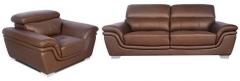 Godrej Interio Curvilinear Sofa Set Seater in Coffee Brown Finish