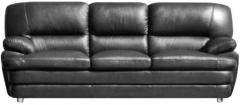 Godrej Interio Orleans Three Seater Leather Sofa in Black Colour