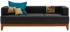 Godrej Interio Plunge Three Seater Synthetic Leather Sofa in Black Colour
