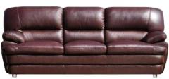Godrej Interio Valencia Three Seater Leather Sofa in Dark Brown Colour
