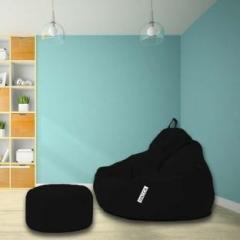 Gorevizon Opposed 4XL Bean Bag With Stool Ready to Use Filled With Beans Bean Bag Footstool With Bean Filling