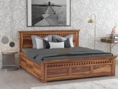 Goyalinterior Sheesham Wood King Size Bed for Bedroom/Home/Living Room Solid Wood King Box Bed
