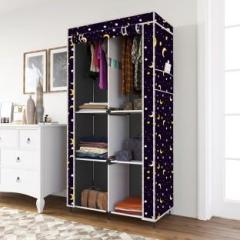 Gtc Printed Almirah Foldable closet for Clothes 6 Shelves, 1 Side Pocket PP Collapsible Wardrobe