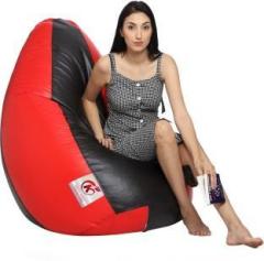 Gunj XXL Artificial Leather Teardrop & Footstool Combo Filled With 2.5 Kg Beans Teardrop Bean Bag With Bean Filling