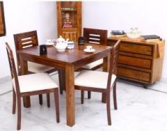 Home Edge Karent Upholstery Sheesham Solid Wood 4 Seater Dining Set