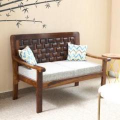 Home Edge Weave Sheesham Fabric 2 Seater Sofa