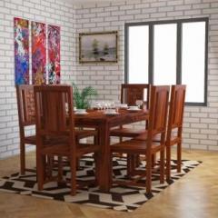 Home Edge Weave Sheesham Solid Wood 6 Seater Dining Set