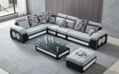 Homeify Salena 9 Seater Fabric Sofa Set with 4 Puffy Convertible Sofa Set Fabric 3 + 2 + 2 + 1 Sofa Set