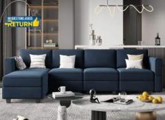 Homeify Skyler 5 Seater Sectional Sofa Set for Living Room Fabric 3 + 2 Sofa Set