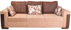 HomeTown Amazon Fab Three Seater Sofa in Brown Colour
