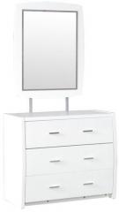 HomeTown Aspen New High Gloss Dressing Table With Mirror in White Colour