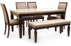 HomeTown Bliss Marble Top Six Seater Dining Table
