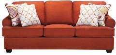 Hometown Charlotte Fabric 3 Seater Sofa Rust