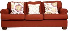HomeTown Charlotte Fabric Three Seater Sofa in Rust Colour