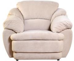 HomeTown Comfort Fabric One Seater Sofa in Beige Colour