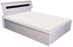 HomeTown Crystal High Gloss King Bed in White Colour