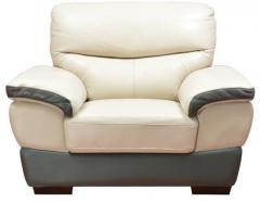 HomeTown Duval Half Leather One Seater Sofa