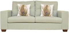 HomeTown Edmond Fabric Two Seater Sofa in Green Colour