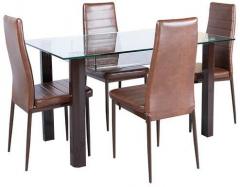 HomeTown Fiesta Four Seater Dining Set in Brown Colour