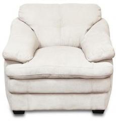 HomeTown Fluffy One Seater Sofa in Beige Colour
