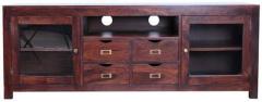 HomeTown Holly Solidwood Entertainment Unit in Brown Colour