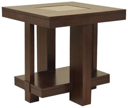 HomeTown Joss Veener Side Table in Dark Walnut Colour
