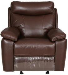 HomeTown Lancaster Leather One Seater Sofa in Dark Brown Colour