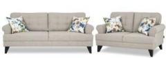 Hometown Miller Fabric Sofa Three Seater + Two Seater in Beige Combo Fabric 3 + 2 Beige Sofa Set