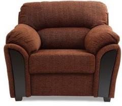 HomeTown Ohio Fabric One Seater Sofa in Brown Colour
