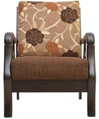 HomeTown Phoenix Solidwood One Seater Sofa in Brown Colour