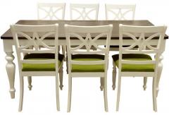 HomeTown Rustic Six Seater Dining Set in White Colour