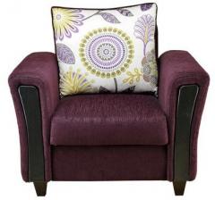 HomeTown Savanna Fabric One Seater Sofa in Wine Colour