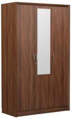 HomeTown Stark Three Door Wardrobe with Mirror in Walnut Colour