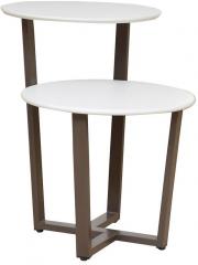 HomeTown Tulip Center Table in White N Brown Colour