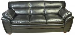 HomeTown Vega Leatherette 3 Seater Sofa in Black