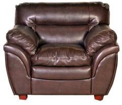HomeTown Vega Leatherette One Seater Sofa in Rust Colour