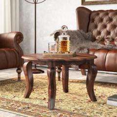 House Of Pataudi Solid Sheesham Wood Round Coffee Table, tea table for living room, balcony, bedroom, garden Solid Wood Coffee Table