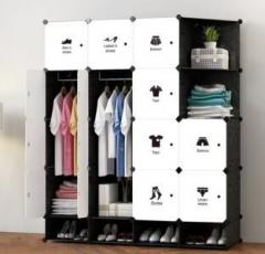 House Of Quirk Plastic Portable Wardrobe Storage Organizer, White PVC Collapsible Wardrobe
