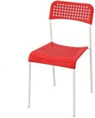 Ikea ADDE CHAIR Polypropylene Plastic/Steel, Epoxy/Polyester Powder Coating Chair Indoor/Outdoor Stackable Dining/Living Room/Office Chair RED 1PC Plastic Dining Chair